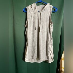 Sleeveless Hoodie with Mesh Accent